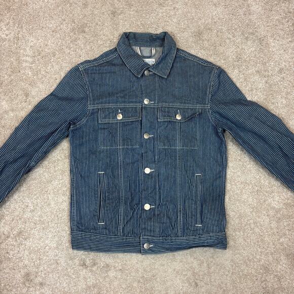 Industry of All Nations Indigo Hickory Stripe Selvedge Denim Jacket IOAN Medium - Picture 2 of 10